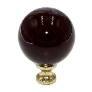 Brown Round 1 1/4" Ball Ceramic Cabinet Knob Brass Finished Base 225-DBPB