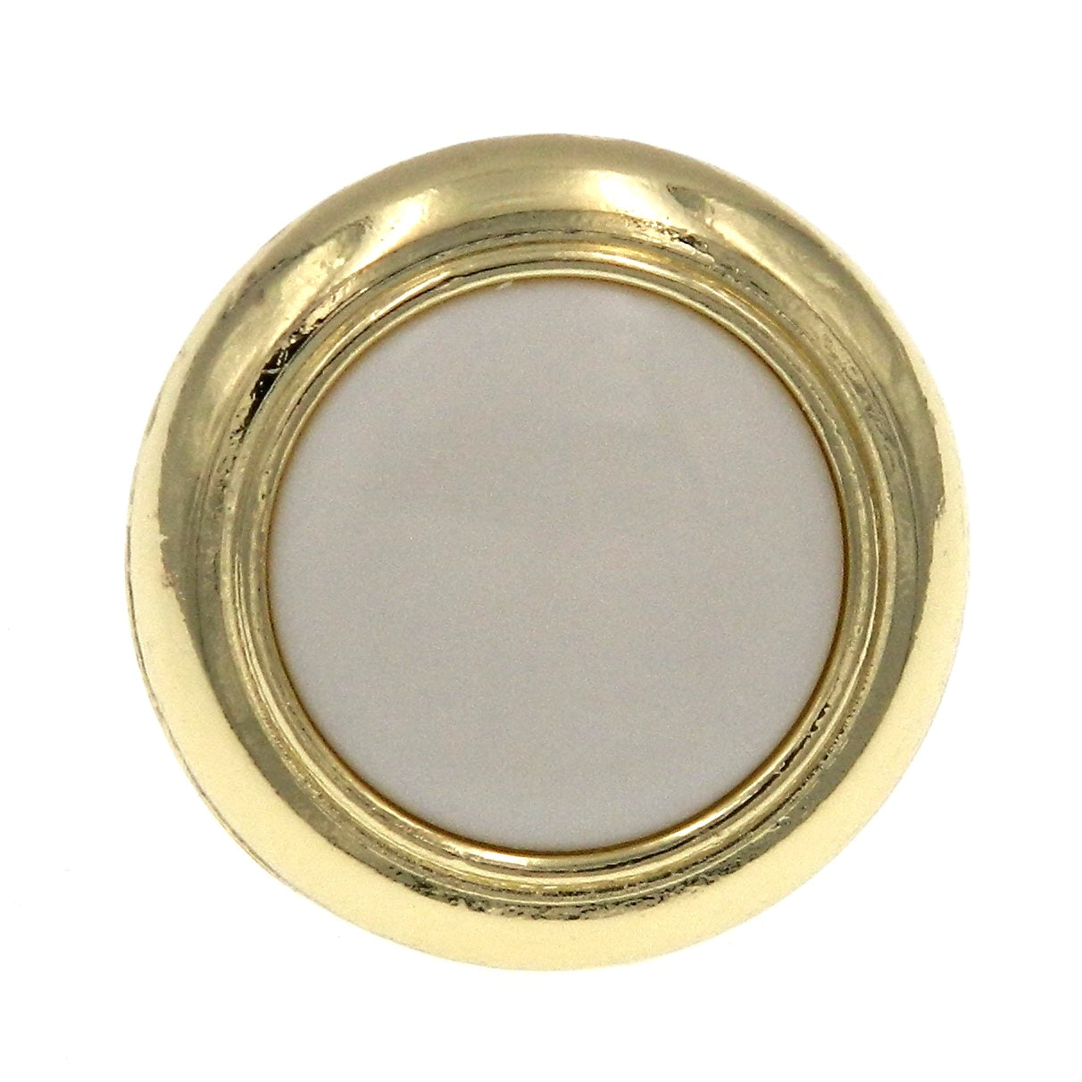 10 Pack Amerock Allison Polished Brass Off White 1 1/4" Cabinet Knob 244WPB
