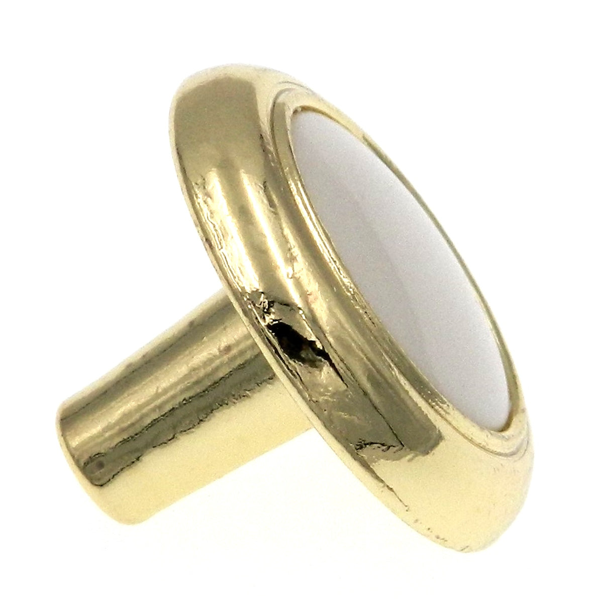 10 Pack Amerock Allison Polished Brass Off White 1 1/4" Cabinet Knob 244WPB