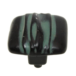 Anne at Home Hannah Square 1 1/4" Cabinet Knob Black with Verde Wash 257-734