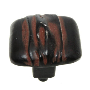 Anne at Home Hannah Square 1 1/4" Cabinet Knob Black with Cherry Wash 257-737