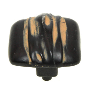 Anne at Home Hannah Square 1 1/4" Cabinet Knob Black with Maple Wash 257-738