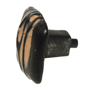 Anne at Home Hannah Square 1 1/4" Cabinet Knob Black with Maple Wash 257-738