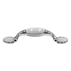 263WCH Polished Chrome 3"cc Arch Handle Pull with White Ceramic Inset Amerock