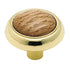 Amerock Allison 265OPB Polished Brass 1 1/4" Cabinet Knob Pull with Oak Center