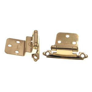 Pair Laurey 3/8" Inset Cabinet Hinges Polished Brass Self-Closing 28201