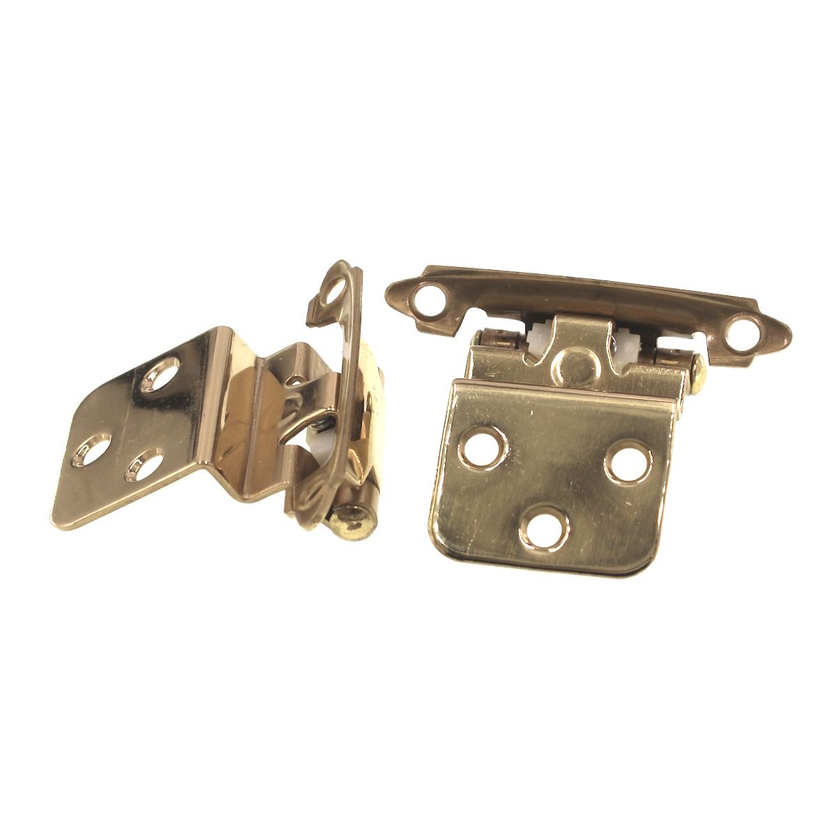 Pair Laurey 3/8" Inset Cabinet Hinges Polished Brass Self-Closing 28201