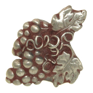 Anne at Home Grape Cluster Left Pewter with Cherry Wash 2" Cabinet Knob 328-137