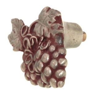Anne at Home Grape Cluster Left Pewter with Cherry Wash 2" Cabinet Knob 328-137