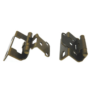 Ultra Hardware Self-Closing Partial Wrap Hinge in Antique Brass, 1 Pair