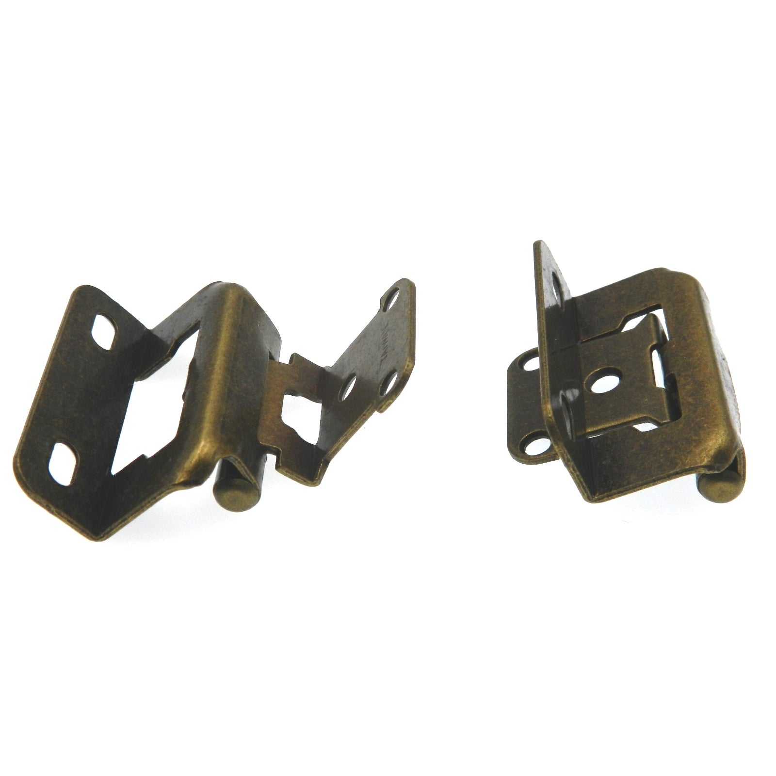 Ultra Hardware Self-Closing Partial Wrap Hinge in Antique Brass, 1 Pair