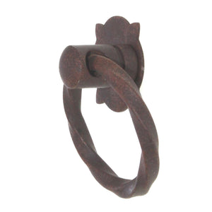 Schaub And Company Rustic 1 5/8" Twisted Metal Ring Pull Natural Rust 351-NR