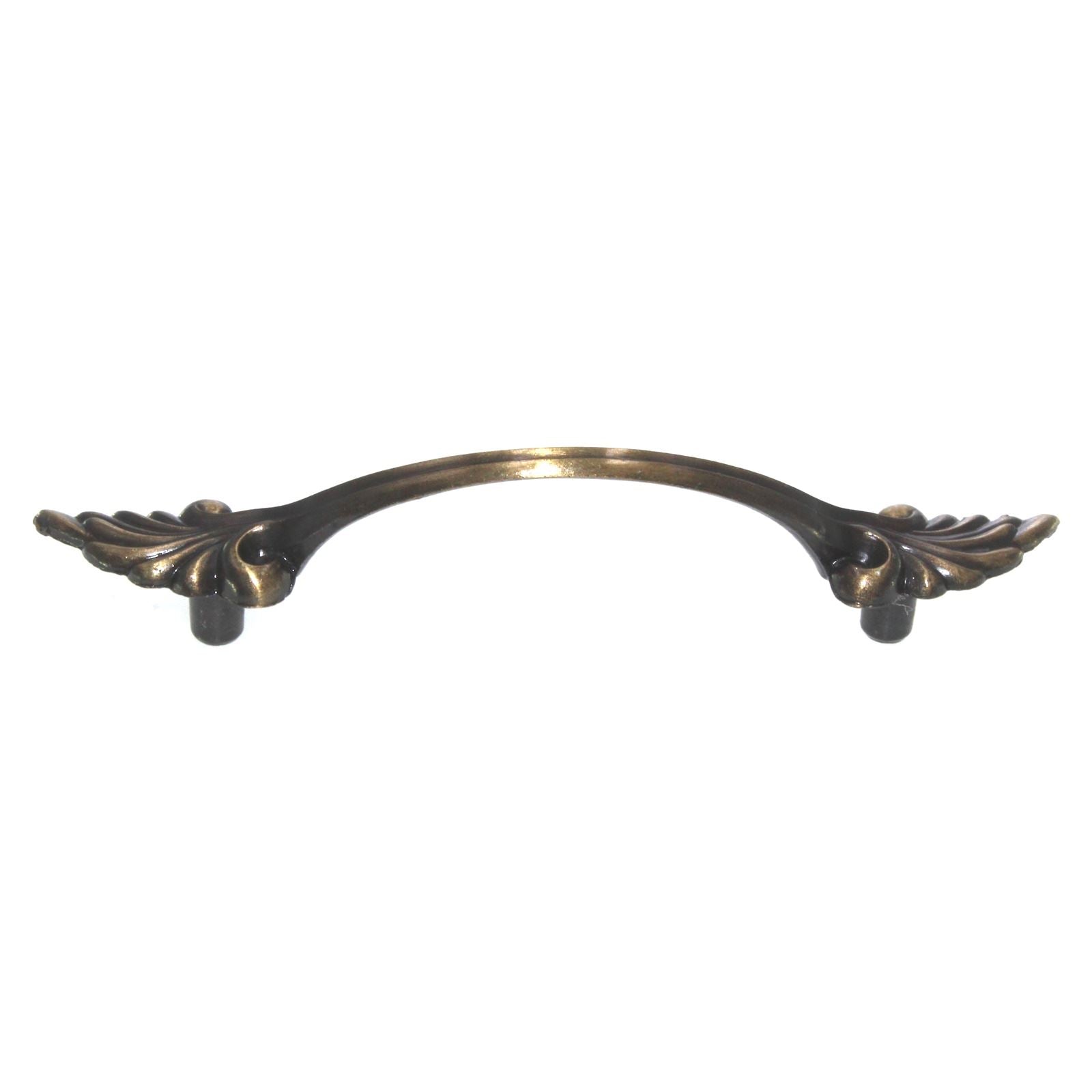 Provincial Winged Cabinet Arch Pull 3" Ctr Antique Brass 371-AB