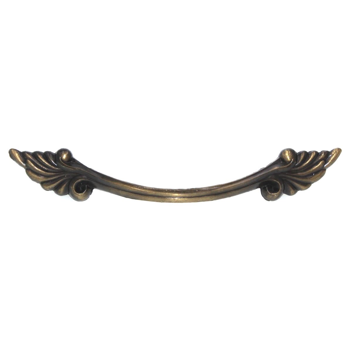Provincial Winged Cabinet Arch Pull 3" Ctr Antique Brass 371-AB