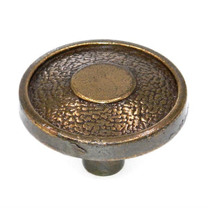 Vintage National Lock Brass 1 1/4" Round Furniture Knob 3772-5A F0-3772-001