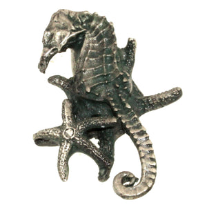 Anne at Home Seahorse Starfish Cluster 2 1/4" Cabinet Knob Pewter 394-134