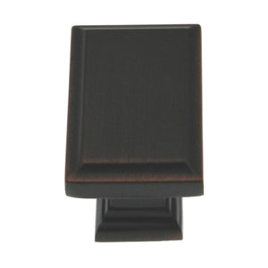 Paquete de 10 perillas Allen + Roth Gladden de bronce aceitado rectangulares grabadas de 1 1/2" 40921