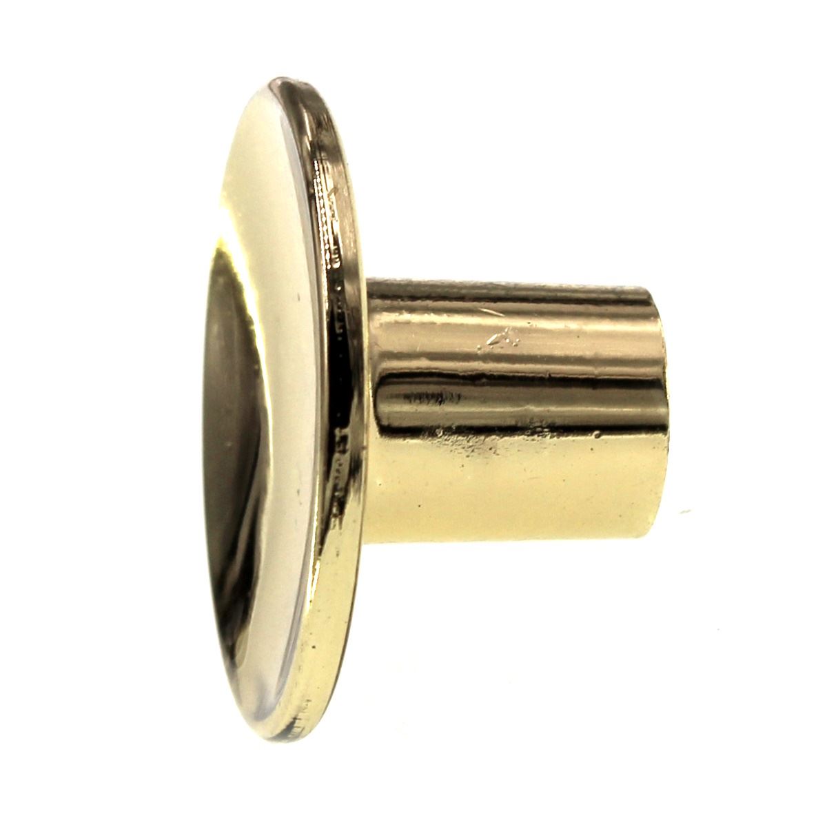 Sold Brass Mid Century Modern Concave Knob in Brushed Brass Gold