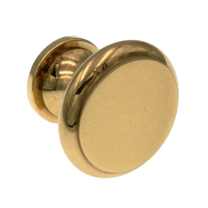 Laurey  Polished Brass Round Flat-Top 1 1/4" Solid Brass Cabinet Knob 42801