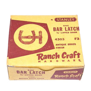 Vintage Stanley Antique Brass Ranch Craft Horse Shoe Cabinet Bar Latch 4303-F3