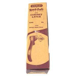 Vintage Stanley Antique Brass Ranch Craft Saddle Strap Cabinet Latch 4306-F3