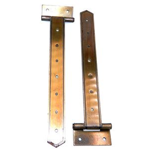 Pair Stanley 6 7/8" Saddle Strap Hinges Antique Brass 3/8" Offset 4312-F3
