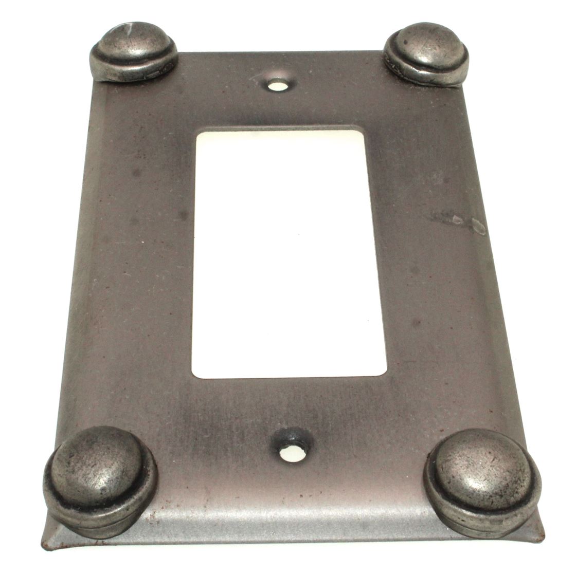 Anne at Home Industrial Button Rocker GFCI Wall Plate Pewter Matte 5001C-1