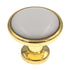 Perilla para gabinete de latón pulido de 1 1/4", centro de cerámica blanca Kraftmaid 7050846