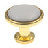 Perilla para gabinete de latón pulido de 1 1/4", centro de cerámica blanca Kraftmaid 7050846