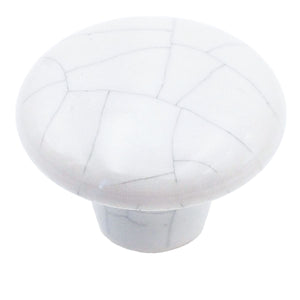 Kraftmaid 1 1/4" White Crackled Ceramic Cabinet Knob 510-9429001
