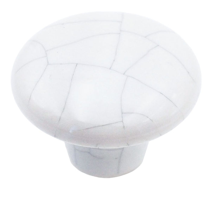 Kraftmaid 510-9429001 perilla de gabinete de cerámica craquelada blanca de 1 1/4"