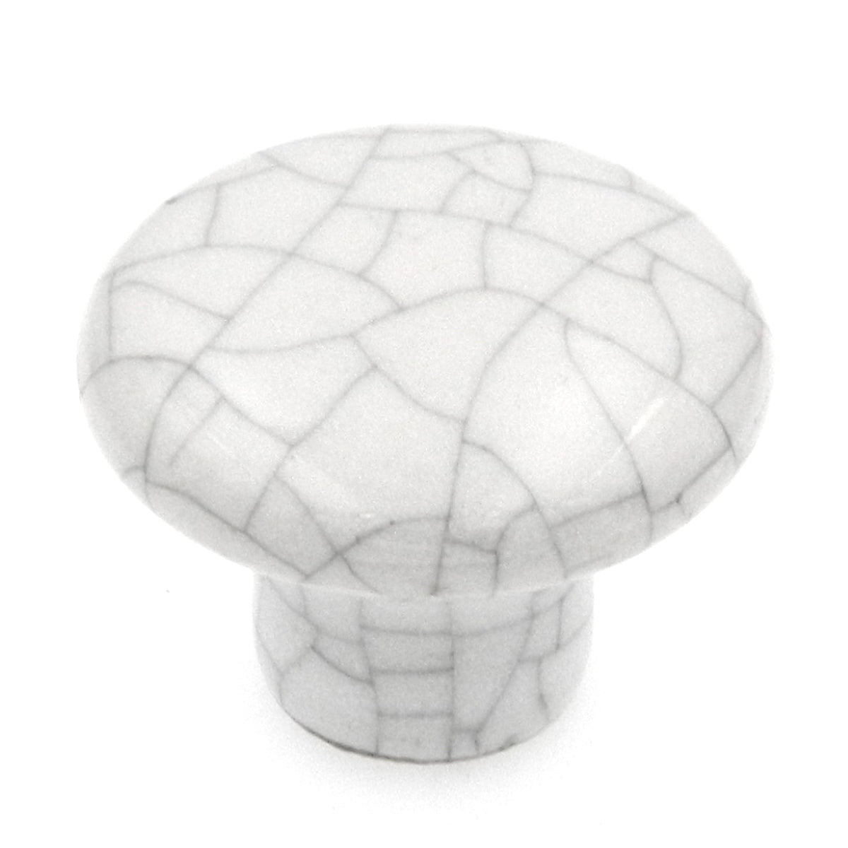 Paquete de 25 perillas de gabinete de cerámica craqueladas blancas Kraftmaid de 1 1/4" 510-9429001