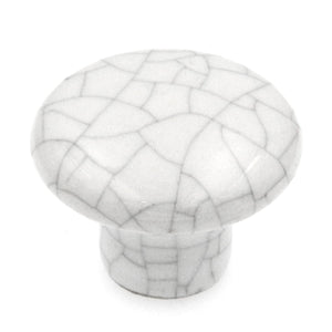 Kraftmaid 510-9429001 perilla de gabinete de cerámica craquelada blanca de 1 1/4"