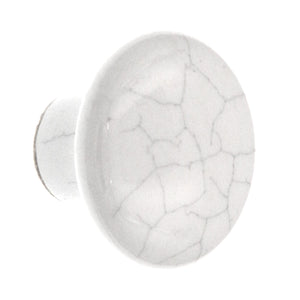 10 Pack of Kraftmaid 1 1/4" White Crackled Ceramic Cabinet Knob 510-9429001