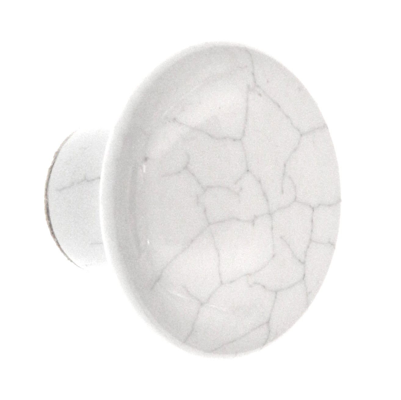 Kraftmaid 510-9429001 perilla de gabinete de cerámica craquelada blanca de 1 1/4"