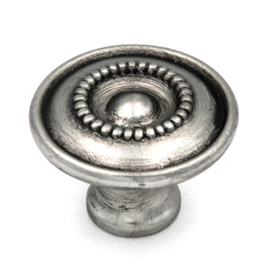 Manor House Silver Stone 1-1/8 in. Round Cabinet Knob P3473-ST, Set of 10