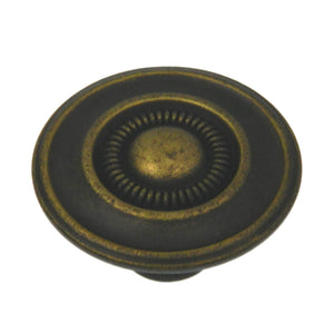 Hickory Hardware Cavalier Antique Brass Round 1 1/2" Cabinet Knob 51846-9069