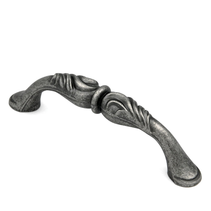 Hickory Mayfair Black Nickel Vibed 3 3/4"cc Ornate Cabinet Handle Pull P3092-BNV