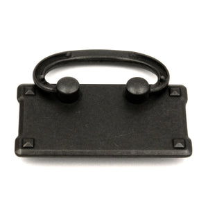 Keeler Old Mission Matte Black 3"cc Drawer Bail Pull with Backplate 51886-9011