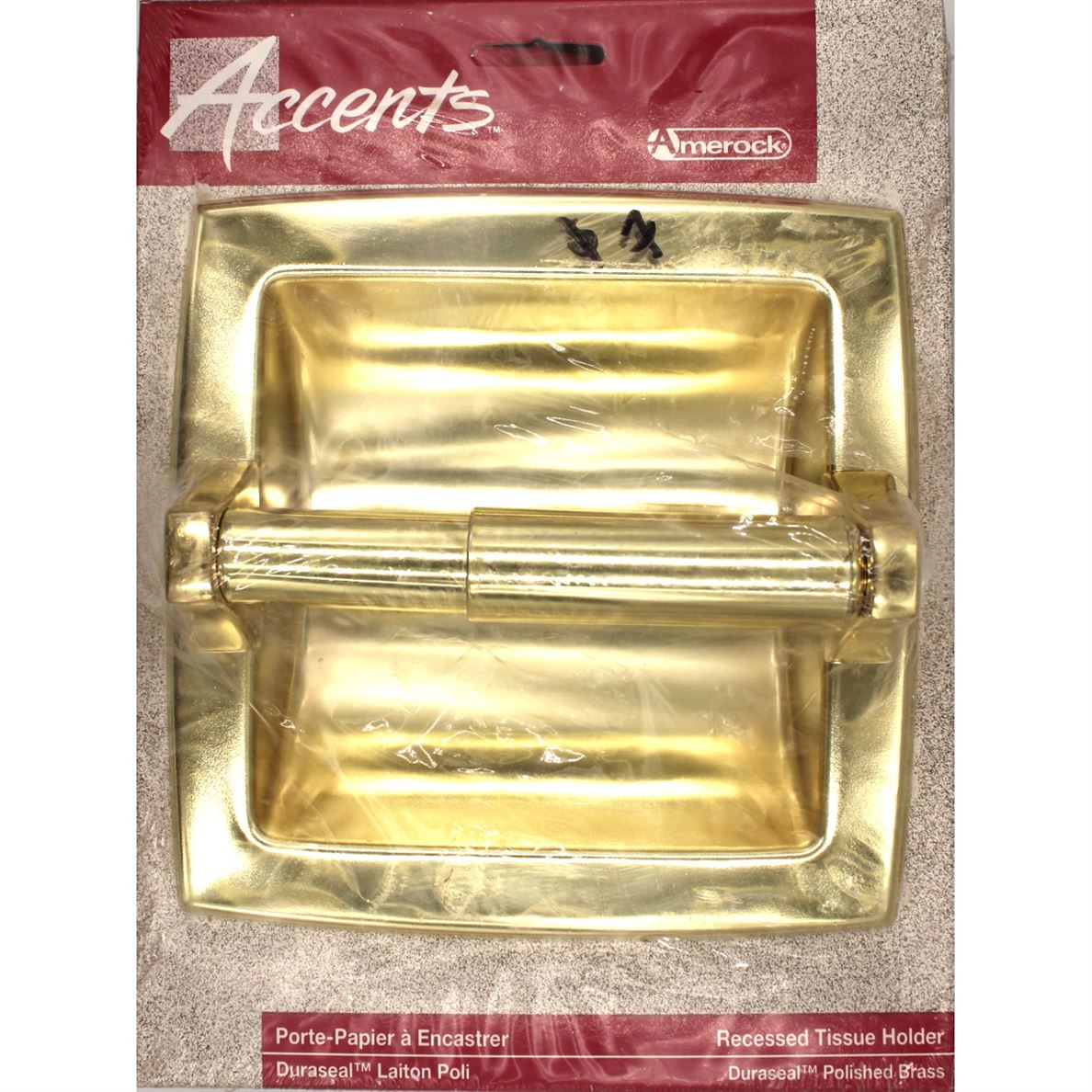 Amerock Accents Polished Brass Bath Toliet Tissue Paper Holder Recessed 52157