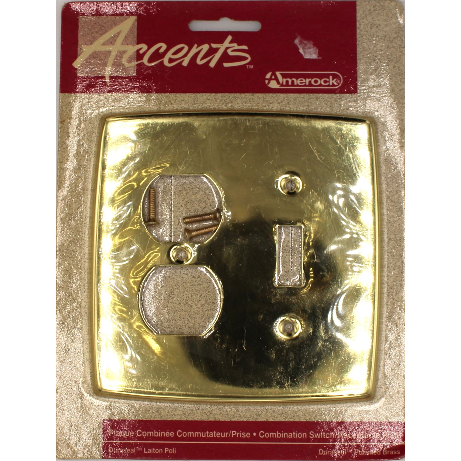 Amerock Accents Polished Brass Light Switch / Receptacle Wall Plate 52163