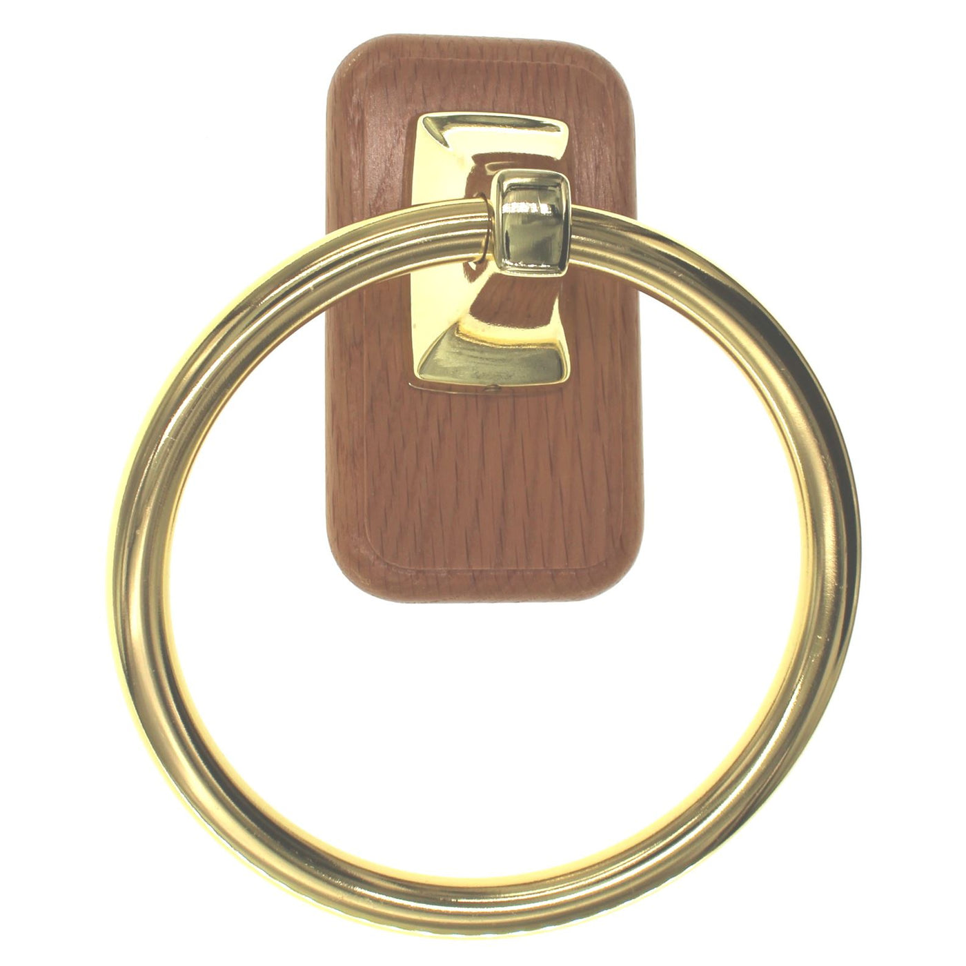 Amerock Accents 6 Oak and Brass Bath Towel Ring Wall Mounted 52227