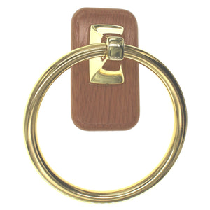 Amerock Accents 6" Oak and Brass Bath Towel Ring Wall Mounted 52227