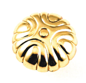 Laurey  Gleaming Polished Brass Round Ornate 1 1/4" Cabinet Knob 52237