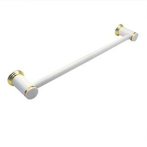 Amerock Accents White And Polished Brass 18" Bath Towel Bar 52550