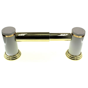 Amerock Accents White And Polished Brass Bath Toliet Tissue Paper Holder 52556