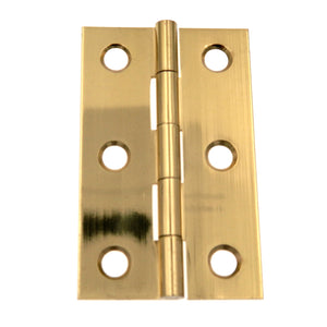 Pair of ACE Polished Brass 1 9/16" Surface Mount Full Inset Butt Hinges 5299847