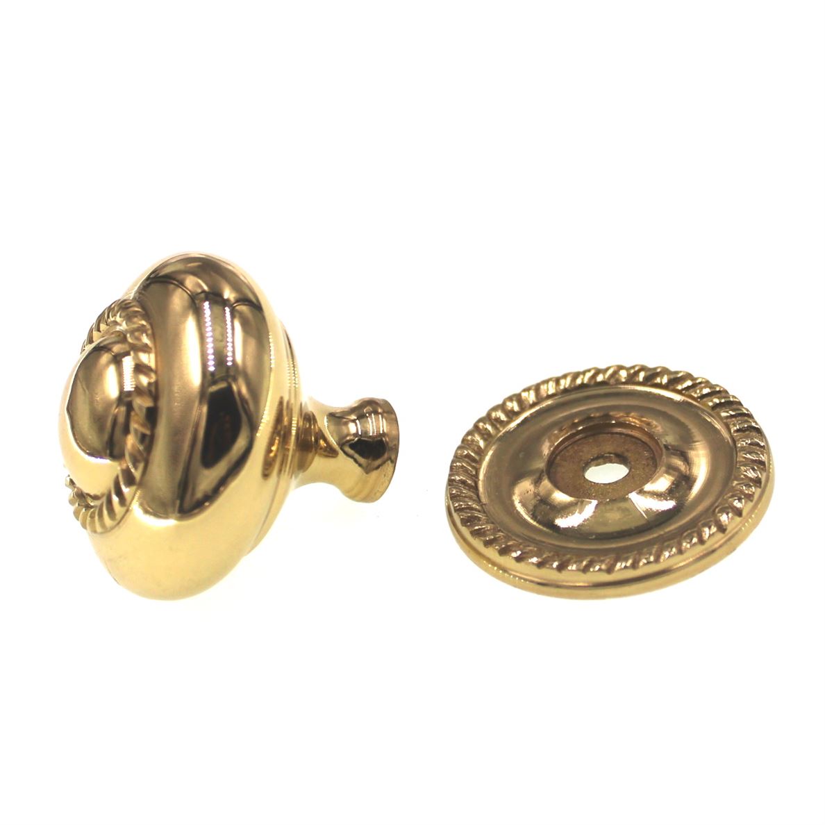 Amerock Allison Polished Solid Brass 1 1/2" Cabinet Knob With Backplate 547