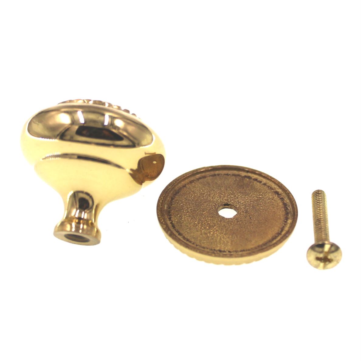 Amerock Allison Polished Solid Brass 1 1/2" Cabinet Knob With Backplate 547