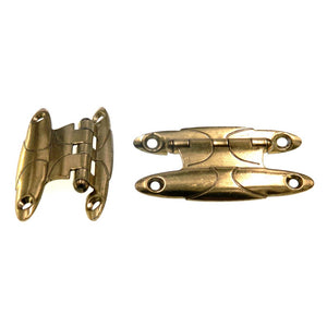 Pair of Ajax Polished Brass Surface Cabinet Hinges For 3/8" Offset Doors 561-3